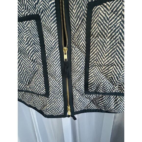 J Crew (S) Down Filled Vest Black Tan Puffer Double Zipper Women’s Size Small - Picture 6 of 15